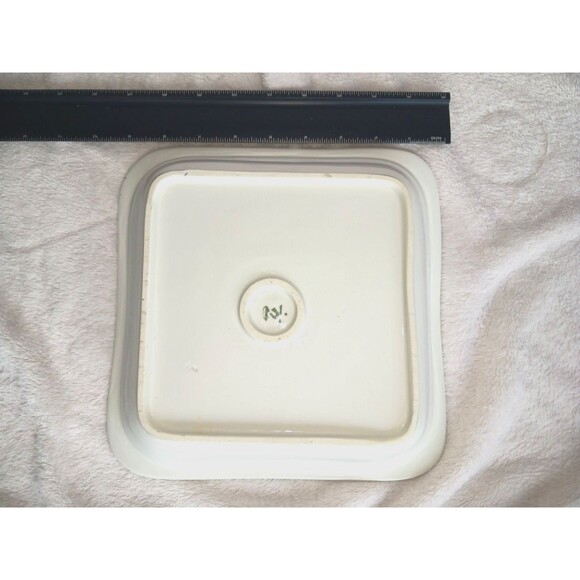 Antique Epiag Czech Serving Dish Gold Gilt Floral Flowers Square 8.5 inch - Picture 16 of 16